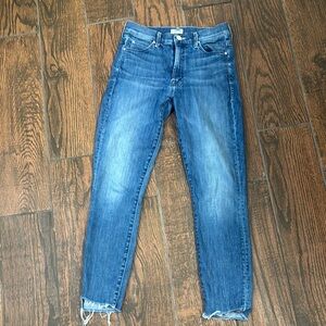 MOTHER Classic Indigo Cropped Jeans